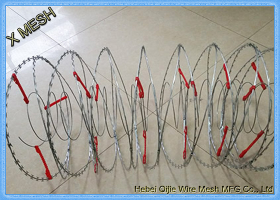 Security Perimeter Galvanized Binding Wire Welded Razor Mesh 22 Mm Blade Length