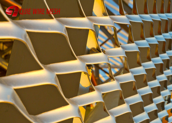 Galvanized Architectural Metal Mesh , Expanded Mesh Screen SGS Certification for facade building