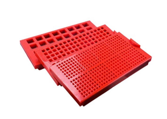 Red / Orange Color Moulded Polyurethane Screens Mining Application Vibration Screen