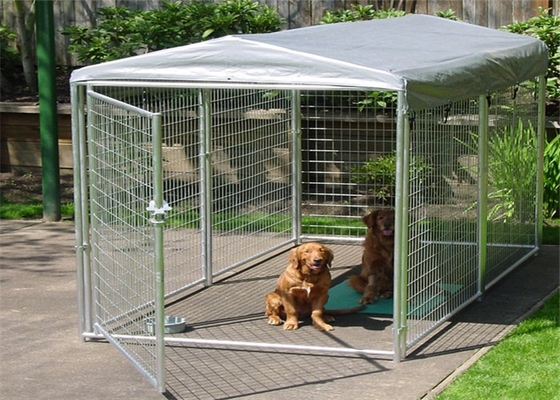 Large Folding Pet Cage For Dog House / Metal Dog Crate Kennel With Gate
