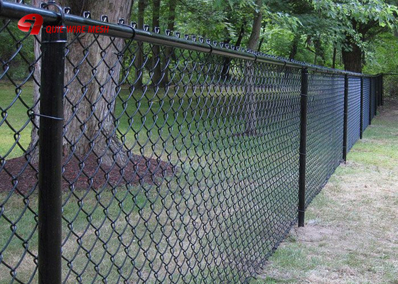 PVC Coated Chain Link Fence Fabric , Diamond Welded Wire Fence 5x5cm Openning