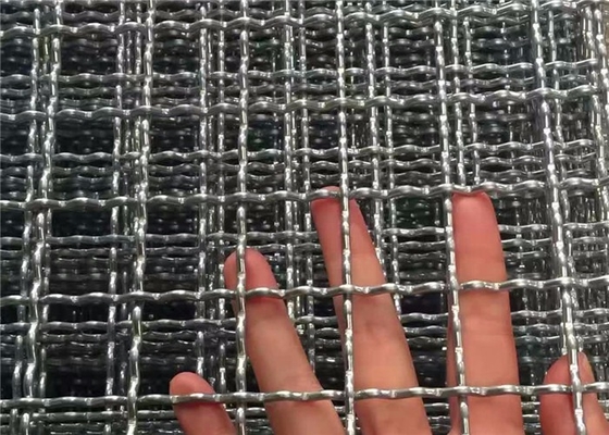 Wear Resistant 10mm Hole Plain Weave Stainless Steel Crimped Woven Wire Mesh