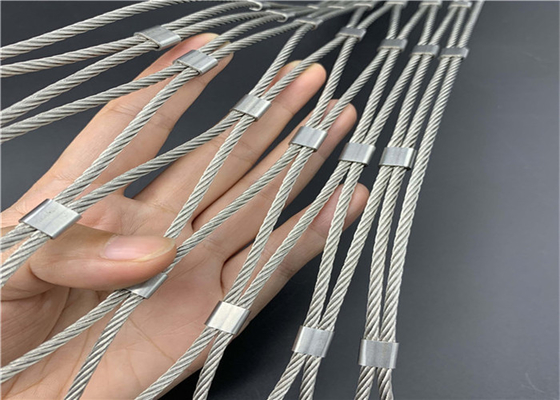 Ss316l 1-6mm 20x20mm Stainless Steel Knotted Rope Mesh