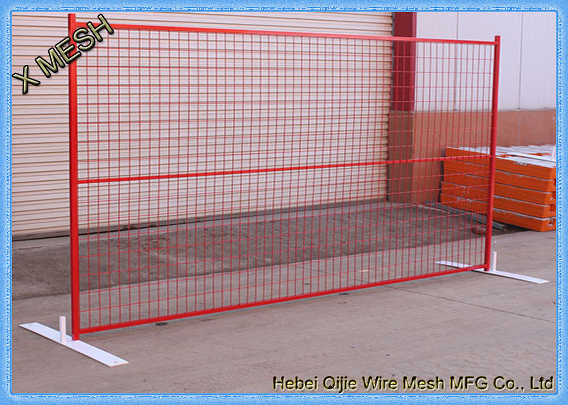 Powder Coated Temporary Mesh Fencing Low Carbon Steel Wire 8FT X 10FT Mesh Panel