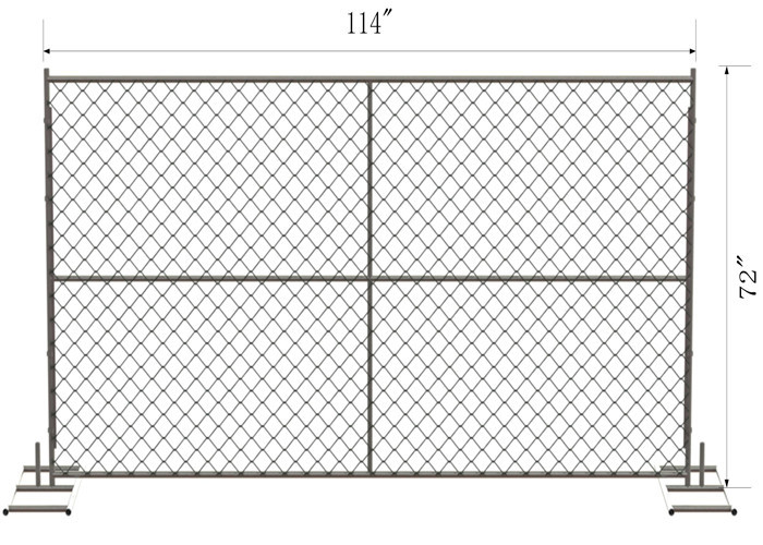 American Temp Chain Link Fence Fabric 6 Ft X 8 Ft Perimeter Patrol Panels Galvanized GAW