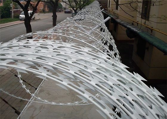 Cross Type And Iron Wire Material Oem Concertina Razor Wire Anti Rust 10m/Roll