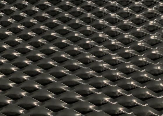 1.8m Width Diamond Black Expanded Metal Mesh Powder Coated Aluminum