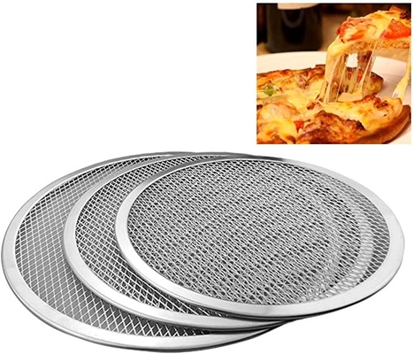 Kitchen Tools Flat Mesh Odm Aluminum Round Pizza Pan 12 Inch