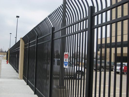 Powder Coated Welded Curved Metal Fence Panel Heavy Gauge Heat Treated