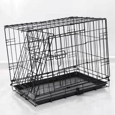 30 Inch Large Steel Dogs Cages Outdoor Kennels Stackable Heavy Duty Pet Crates House High Quality Folding Double Door Pu