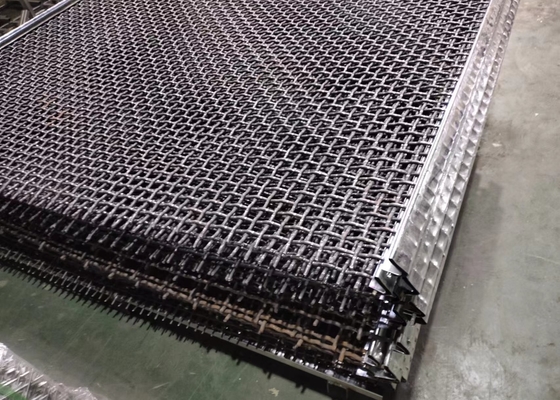 High Tensile Strength Hook Crimped Vibrating Screen Wire Mesh Mine Sieving Mesh For Stone Sand