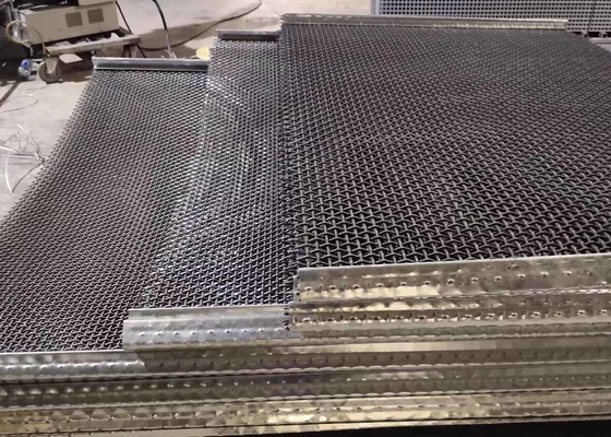 High Tensile Spring Steel Vibrating Screen Mesh For Quarry With Hook