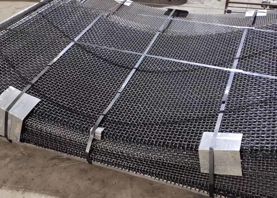 Crimped Woven Vibrating Screen Mesh Have Hook For Mining