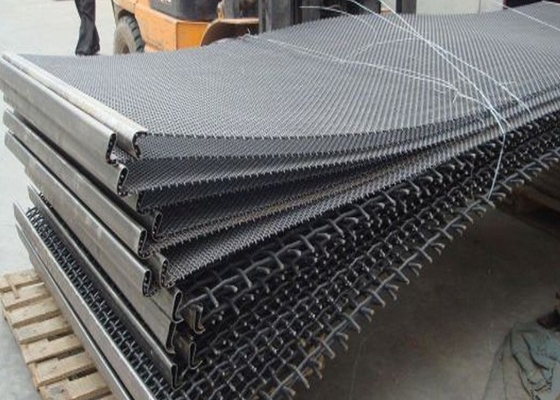 Crimped Woven Vibrating Screen Mesh Have Hook For Mining