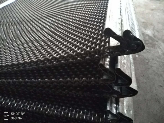 Black Iron Square Woven Crimped Vibrating Screen Mesh 1.5mx1.95m