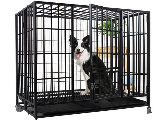 Horizontal Sliding Folding Dog Crate Stainless Steel