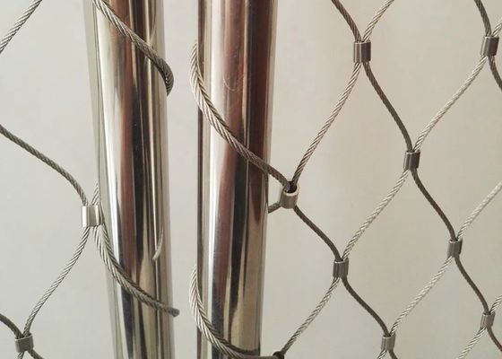 Ss304 Square Hole Stainless Steel Wire Rope Mesh Used In Zoo Fence Abrasion Proof
