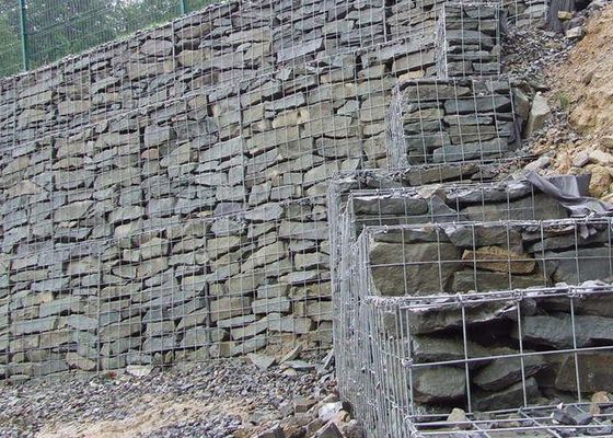 Galvanized Pvc Hot Dipped Welded Gabion Basket 4.0 / 5.0 Mm Dia