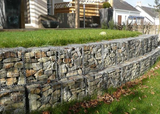 Galvanized Pvc Hot Dipped Welded Gabion Basket 4.0 / 5.0 Mm Dia