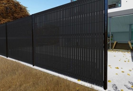 8 Foot Privacy Curved Metal Fence 2.43m Panel Height 3d