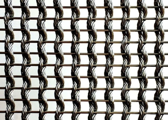 Golden Ss 304 Ornamental Architectural Woven Wire Mesh For Elevators Hall Lobby