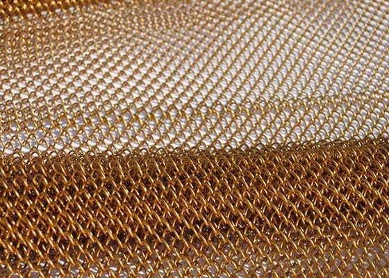 Gold Stainless Steel Decorative Metal Mesh Diamond Shape For Curtain Or Decoration