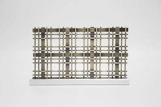 Square Hole Crimped Decorative Woven Wire Mesh For Cabinets