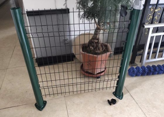 Pvc Coated Panel Curved Steel Fence Peach Post For Garden