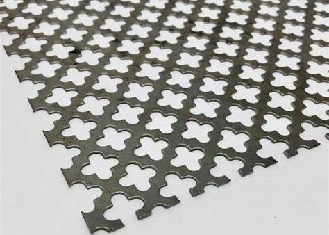 6mm thickness Full Leaf Clover Pattern  Perforated Metal Sheets