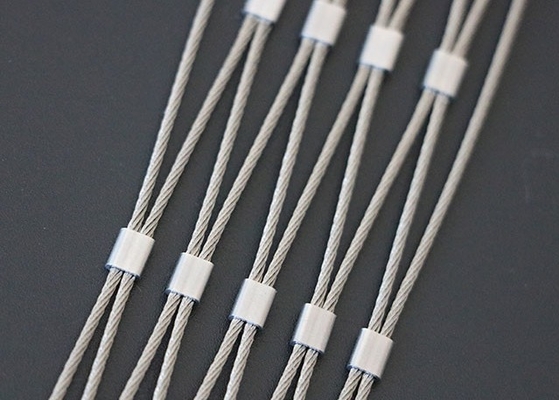 SS316 Ferrule Diamond Flexible Inox Stainless Steel Wire Cable Net Rope Mesh