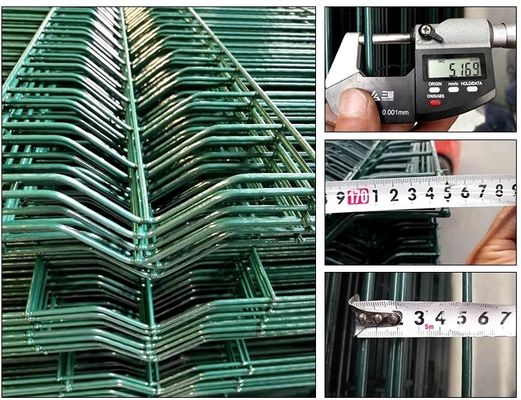 Garden Security Perimeter 0.4mm Curved Metal Fence 3d Wire Mesh Peach Shape Post