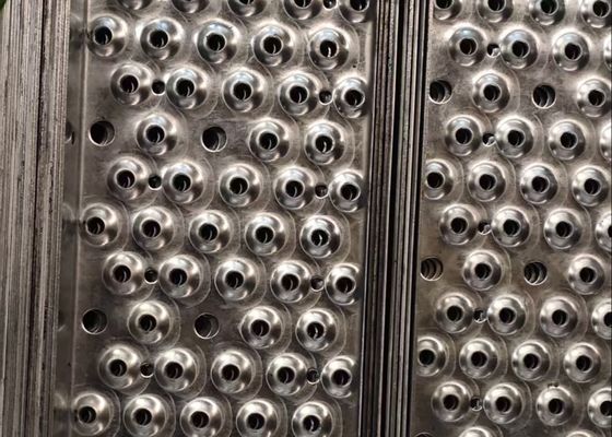 Safety 96" Length Aluminum Chequered Plates Anti Skid Perforated Dimpled Hole Metal Heavy Duty