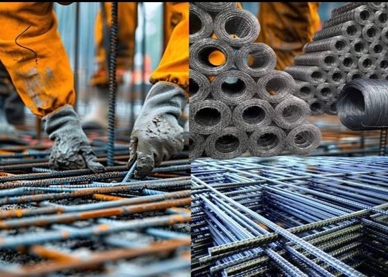 Reinforcement Concrete Metal Welded Mesh Panel Rebar Black For 5-16mm