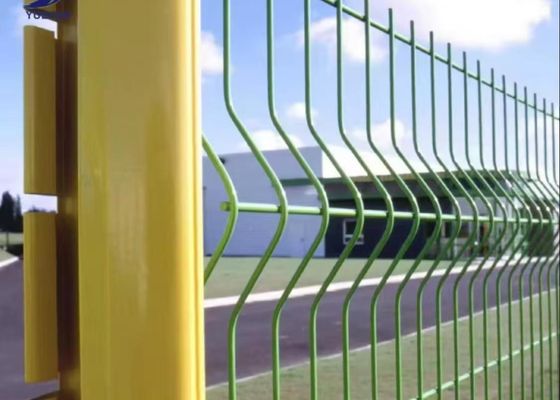 Corrosion Resistance 3d Curved Wire Mesh Fence Metal Frame With Peach - Type Post