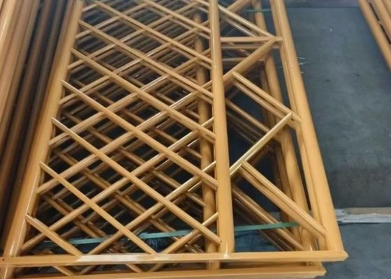 Iron / Galvanized Artificial / Imitation Bamboo Fence In Yellow With Triangle Hole Shape