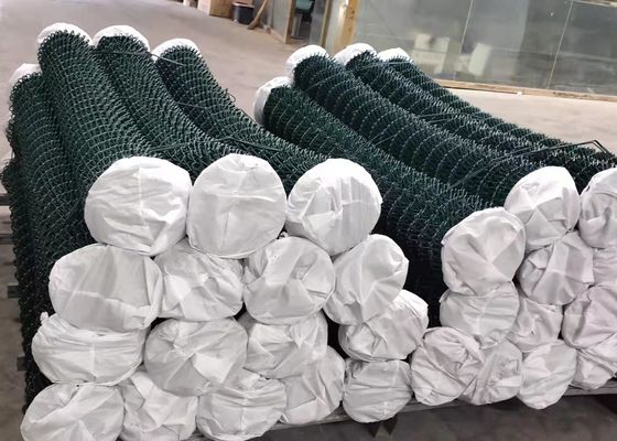 6FT 9 Gauge Green Plastic+Galvanized Chain Link Mesh Fence Wire Fencing