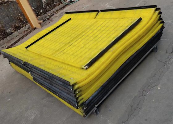 Yellow PU Mesh Polyurethane Screen Panels With Hook For Mine Vibrating