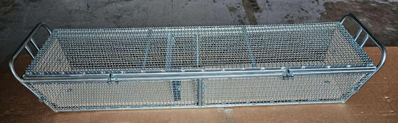 304 Stainless Steel Wire Mesh Basket 300x197x70mm Square Hole Stackable Storage Basket