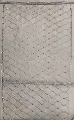 Ss316l 1-6mm 20x20mm Stainless Steel Knotted Rope Mesh With Open Ferrules