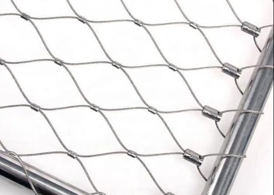 Custom Ferrule Type Inox 316 Wire Rope Net Flexible Stainless Steel Cable Webnet X Tend Mesh