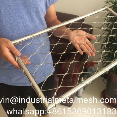 Flexible 304/316 Hand Woven Stainless Steel Knotted Wire Rope Cable Mesh