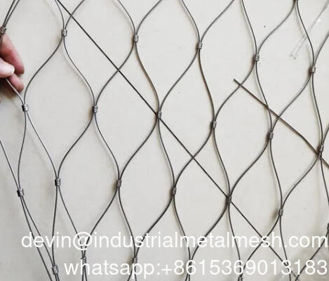 Zoo Bird Animal Fence Net with Hoop Stainless Steel Wire Rope Net Wire Rope Mesh