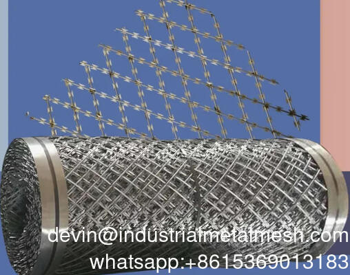 Boundaries Wall Welded Razor Barbed Wire Mesh Prison Fence Netting