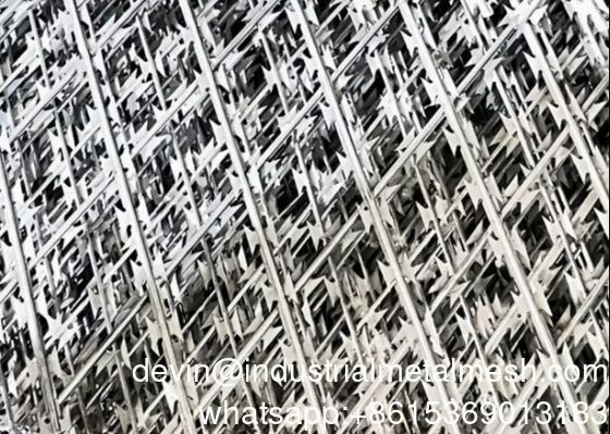 Metech Razor Wire Welded Mesh Panel Fencing System Consists Razor Wire Mesh