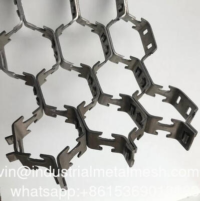 1.4845 Hex Metal for Armoring for Anti-abrasive linings | Bar strips 2.0X25mm | 48mm hexmetal mesh | 1000X1000mm