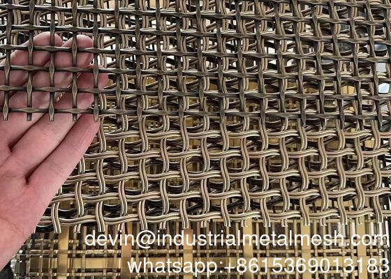 Polished Decorative Wire Mesh Stainless Steel Brass Aluminum Construction