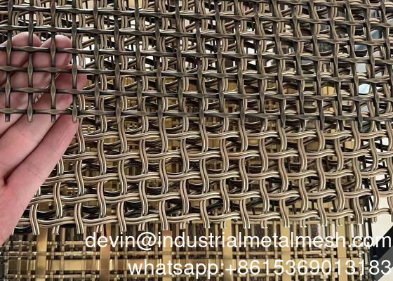 Plain Weave Decorative Steel Mesh Gold Plated