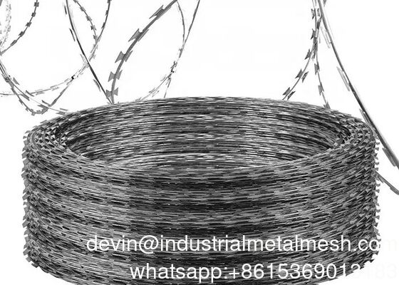 SGS Hot Dip Galvanized Razor Wire Concertina Barbed Wire 2.0m-10.0m Length