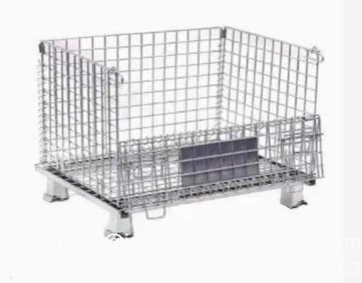 1200*1000 Collapsible Outdoor Foldable Warehouse Metal Steel Stackable Iron Galvanized Roll Wire Mesh Container