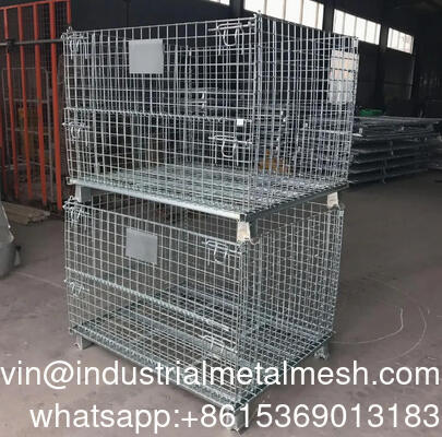 European Metal Folding Wire Mesh Storage Cage for Wine Bottle